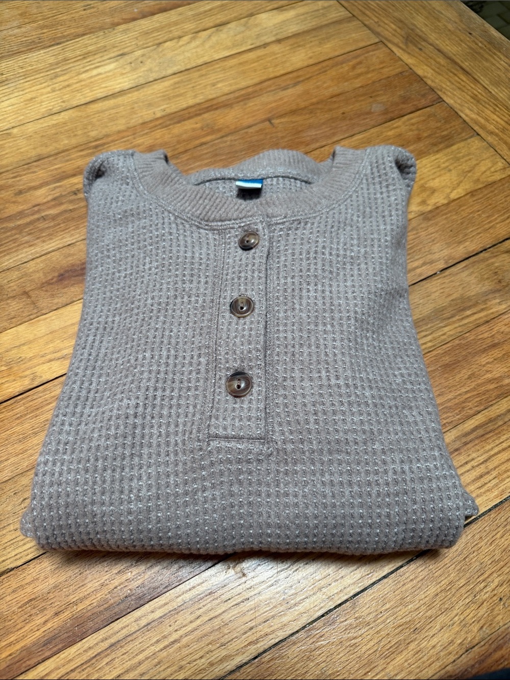 Women’s  Knit Henley Sweater - Taupe